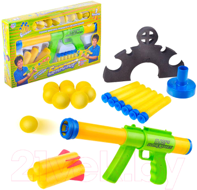 Бластер игрушечный Play Smart С мягкими пулями (6 снарядов, 3 ракеты) - Цвет зависит от партии поставки