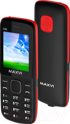 Мобильный телефон Maxvi C22 (черный/красный)
