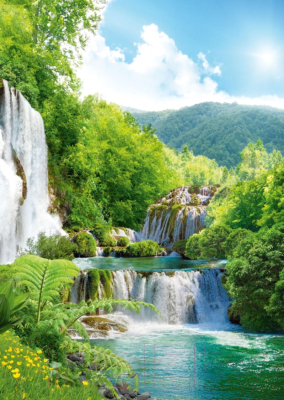 Фотообои листовые Твоя планета Люкс Каскад водопадов (194x272)