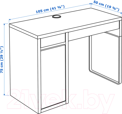 Письменный стол Ikea Микке 003.739.19 / 802.130.74