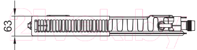 Радиатор стальной Kermi Line-Ventil PLV Тип 11 505x605 / PLV110500601R2K