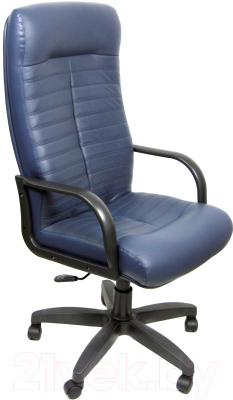 Кресло офисное Евростиль Консул Стандарт Люкс кожа (синий)
