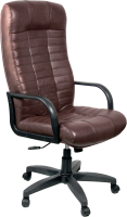 Кресло офисное Деловая обстановка Атлант Стандарт кожа люкс (коричневый) - 