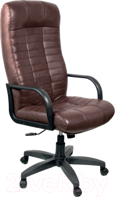 Кресло офисное Деловая обстановка Атлант Стандарт кожа люкс (коричневый)