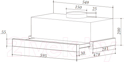 Вытяжка телескопическая Weissgauff TEL06TCWH