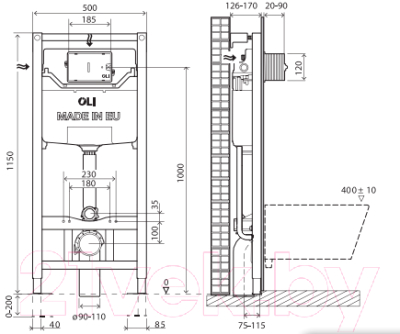 Инсталляция для унитаза Oli 120 Plus 099949 (механический)