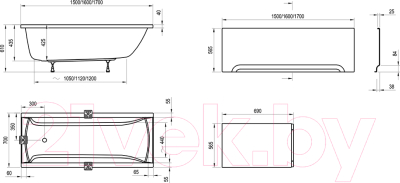 Ванна акриловая Ravak Classic 120x70 (C861000000)