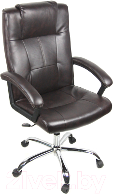 Кресло офисное Деловая обстановка Мадрид Хром (темно-коричневый)