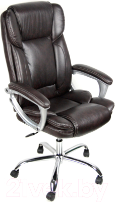 Кресло офисное Деловая обстановка Лагуна Люкс Хром (темно-коричневый)