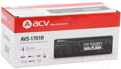 Бездисковая автомагнитола ACV AVS-1701R (красный)