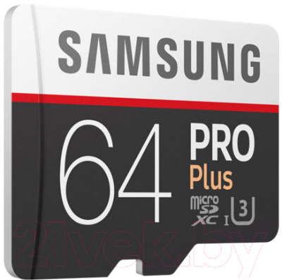 Карта памяти Samsung PRO Plus microSDXC 64GB + адаптер (MB-MD64GA)