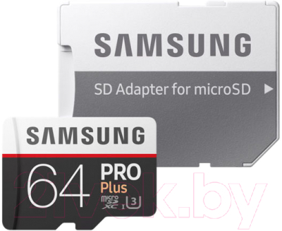 Карта памяти Samsung PRO Plus microSDXC 64GB + адаптер (MB-MD64GA)