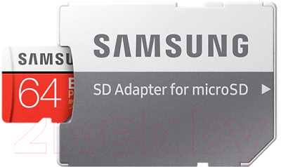 Карта памяти Samsung EVO Plus MicroSDXC UHS-I 64GB + адаптер (MB-MC64GA)