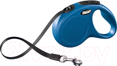 Поводок-рулетка Flexi New Classic ремень (M, синий)