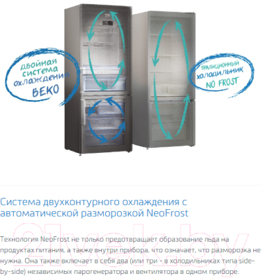 Холодильник с морозильником Beko CNL7270KC0S