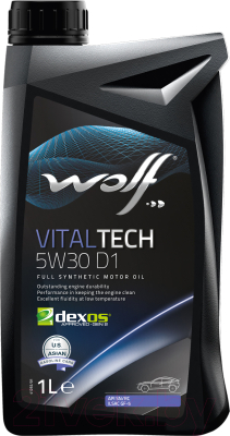 Моторное масло WOLF VitalTech 5W30 D1 / 16115/1 (1л)