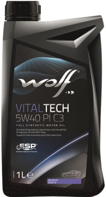 Моторное масло WOLF VitalTech 5W40 PI C3 / 21116/1 (1л)