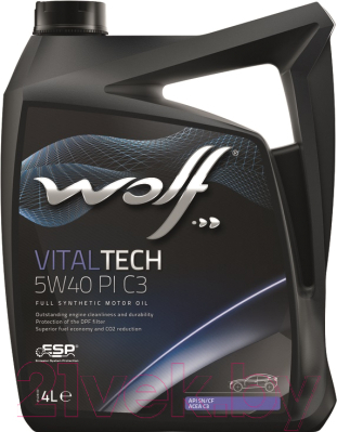 Моторное масло WOLF VitalTech 5W40 PI C3 / 21116/4 (4л)