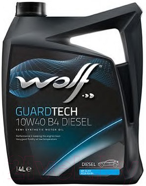 Моторное масло WOLF Guardtech B4 Diesel 10W40 / 23126/4 (4л)