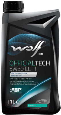Моторное масло WOLF OfficialTech 5W30 LL III 65604/1 / 65644/1 (1л)
