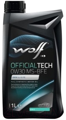 

Моторное масло WOLF, OfficialTech 0W30 MS-BFE / 65619/1