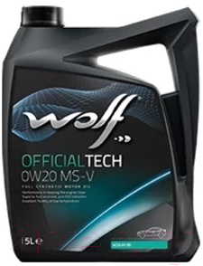 Моторное масло WOLF OfficialTech 0W20 MS-V / 65617/5 (5л)