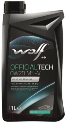 Моторное масло WOLF OfficialTech 0W20 MS-V / 65617/1 (1л)
