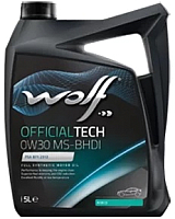 Моторное масло WOLF OfficialTech 0W30 MS-BHDI / 65615/5 (5л) - 