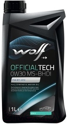 Моторное масло WOLF OfficialTech 0W30 MS-BHDI / 65615/1 (1л)