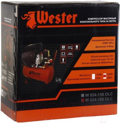 Воздушный компрессор Wester W 024-180 OLC 