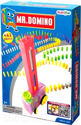 Игровой набор PlayGo  Домино с машинкой для их установки 9400