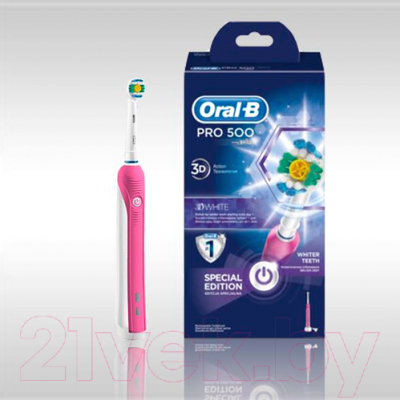 Электрическая зубная щетка Oral-B Pro 500 3D White Special Edition D16.513.U