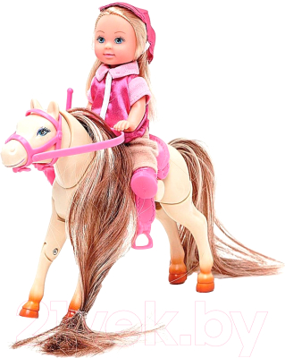 Кукла с аксессуарами Simba Эви на прыгающей лошади 105730945