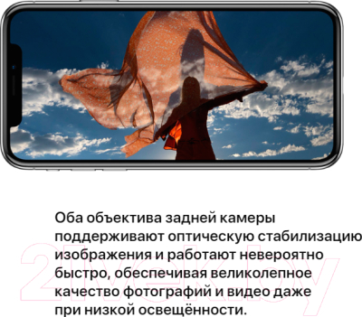 Смартфон Apple iPhone X 64Gb / MQAD2 (серебристый)