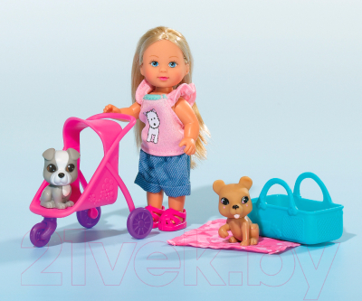 Кукла с аксессуарами Simba Эви с двумя собачками и коляской 105733080