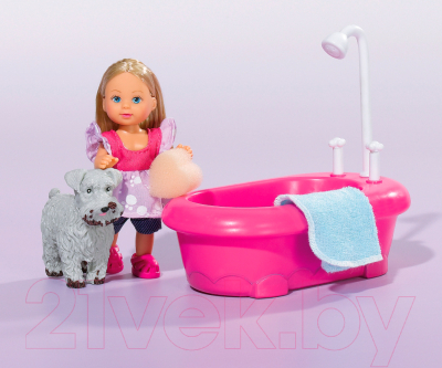 Кукла с аксессуарами Simba Эви с собачкой в ванной комнате 105733094
