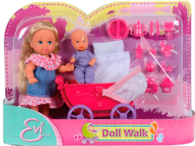 Кукла с аксессуарами Simba Эви с коляской 105736241 - товар по цвету не маркируется