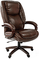Кресло офисное Chairman 408 (кожа, коричневый) - 