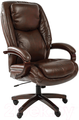 Кресло офисное Chairman 408 (кожа, коричневый)