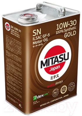 Моторное масло Mitasu Gold 10W30 / MJ-105-4 (4л)