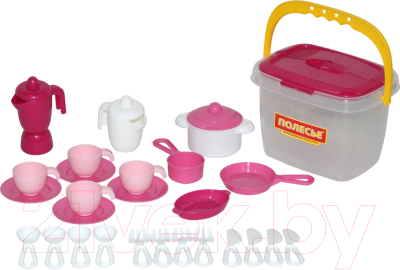 Набор игрушечной посуды Полесье на 4 персоны / 56573 (29эл) - Цвет зависит от партии поставки