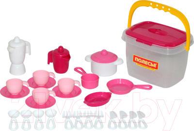 Набор игрушечной посуды Полесье на 4 персоны / 56573 (29эл) - Цвет зависит от партии поставки