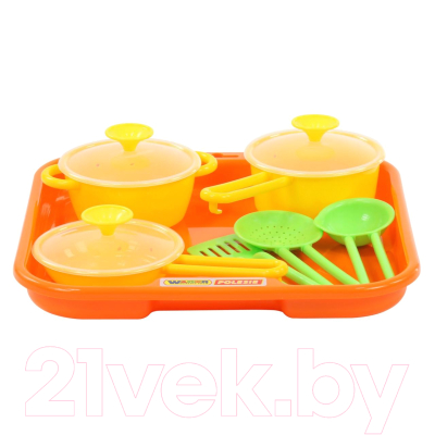 Набор игрушечной посуды Полесье Поварёнок №1 с подносом / 40732
