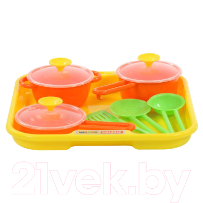 Набор игрушечной посуды Полесье Поварёнок №1 с подносом / 40732