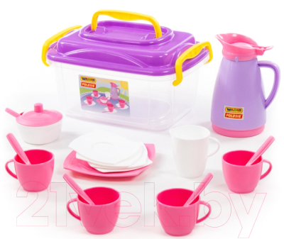 Набор игрушечной посуды Полесье Алиса на 4 персоны / 53480 (в контейнере)