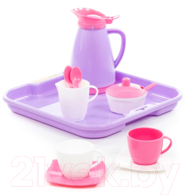 Набор игрушечной посуды Полесье Алиса на 2 персоны Pretty Pink / 40589