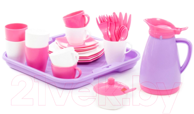 Набор игрушечной посуды Полесье Алиса на 4 персоны Pretty Pink / 40657