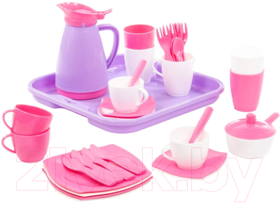 Набор игрушечной посуды Полесье Алиса на 4 персоны Pretty Pink / 40657