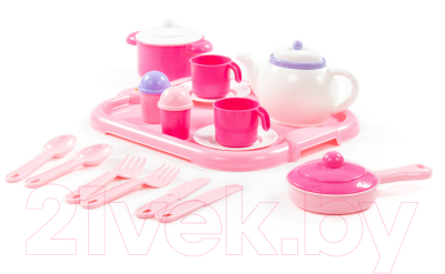 Набор игрушечной посуды Полесье Настенька с подносом на 2 персоны / 59000