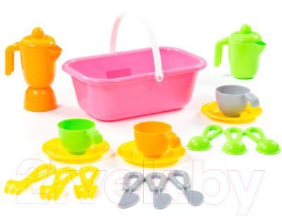 Набор игрушечной посуды Полесье TOP Сhef с корзинкой на 3 персоны / 42637
